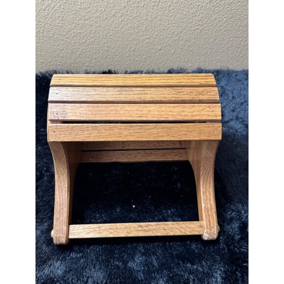 Vintage Wooden Handcrafted Slatted Tool Or Craft Caddy With Handle Rustic - Picture 5 of 7